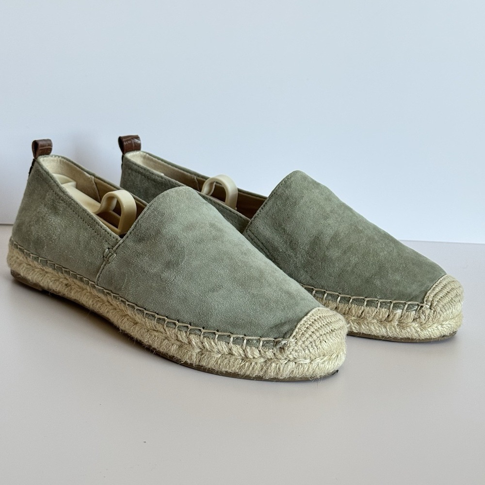Sam Edelman Khloe Womens 7.5 Sage Suede Espadrille Flats Slip On